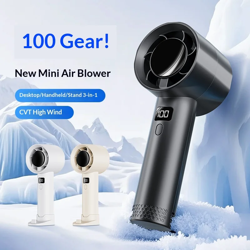 Outdoor Power Timer - พัดลมมือถือขนาดเล็ก, กำลังลมแรง 1200mAh, ชาร์จผ่าน USB ได้สะดวก,