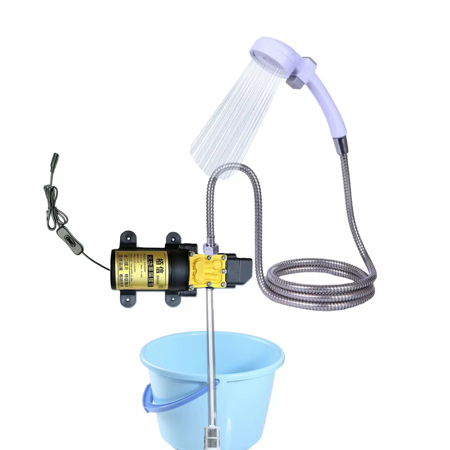 Outdoor Power Washer - 12V ยานยนต์หรือบ้านปั๊มไดอะแฟรม self-priming เครื่องซักผ้ารถยนต์กลางแจ้งชุดฝักบัวอาบน้ําไฟฟ้า