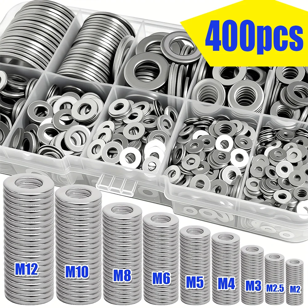 Outdoor Power Washer - ชุดแหวนรองสแตนเลส 400 ชิ้น (M2 - M12)