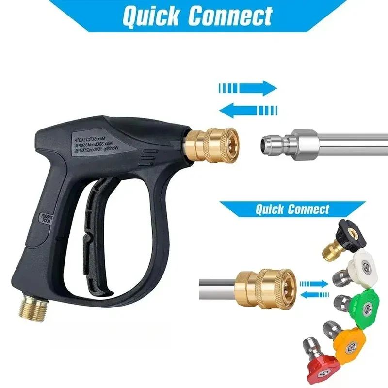 Outdoor Power Washer - ปืนฉีดน้ำแรงดันสูง 3000PSI พร้อมข้อต่อสายยาง M22 14 และข้อต่อเร็วขนาด