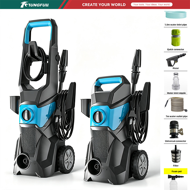 Outdoor Power Washer - เครื่องฉีดน้ำแรงดันสูงไฟฟ้า 220V แบบพกพา สำหรับทำความสะอาดรถยนต์ บ้าน ทางเดิน