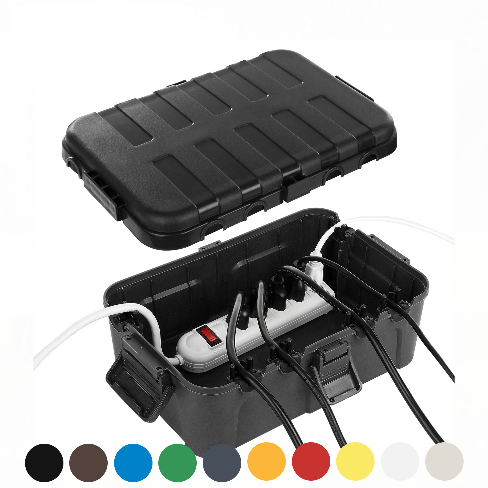 Outdoor Power Outlet - กล่องไฟฟ้ากลางแจ้งขนาดใหญ่พิเศษ, ฝาครอบสายไฟต่อกันน้ํา Weatherproof, ป้องกันเต้าเสียบ, ปลั๊ก, ซ็อกเก็ต,