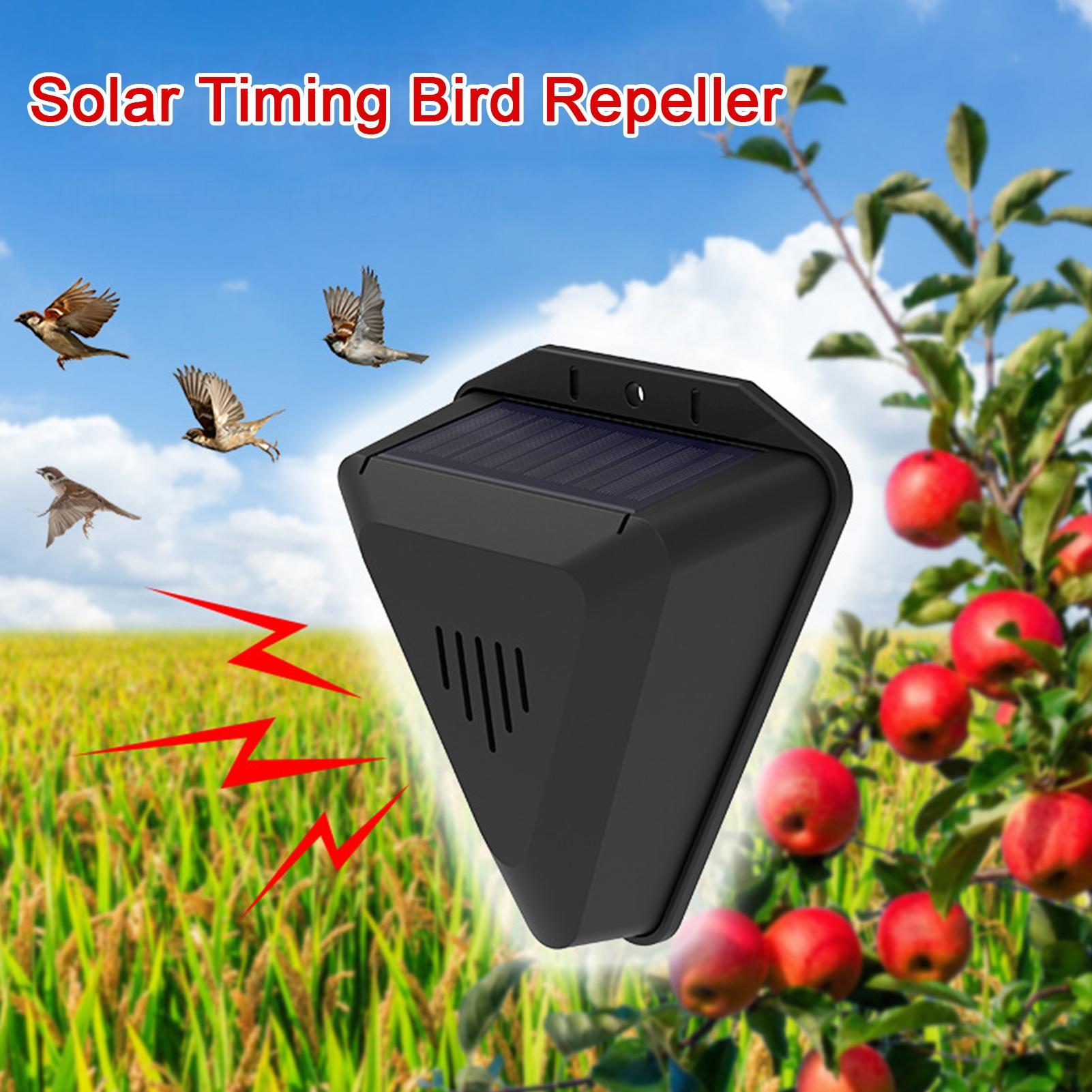 Outdoor Power Timer - เครื่องไล่นกพลังงานแสงอาทิตย์ พร้อมเสียง 13 แบบ กันน้ำ ป้องกันพืชผลในสวนผลไม้