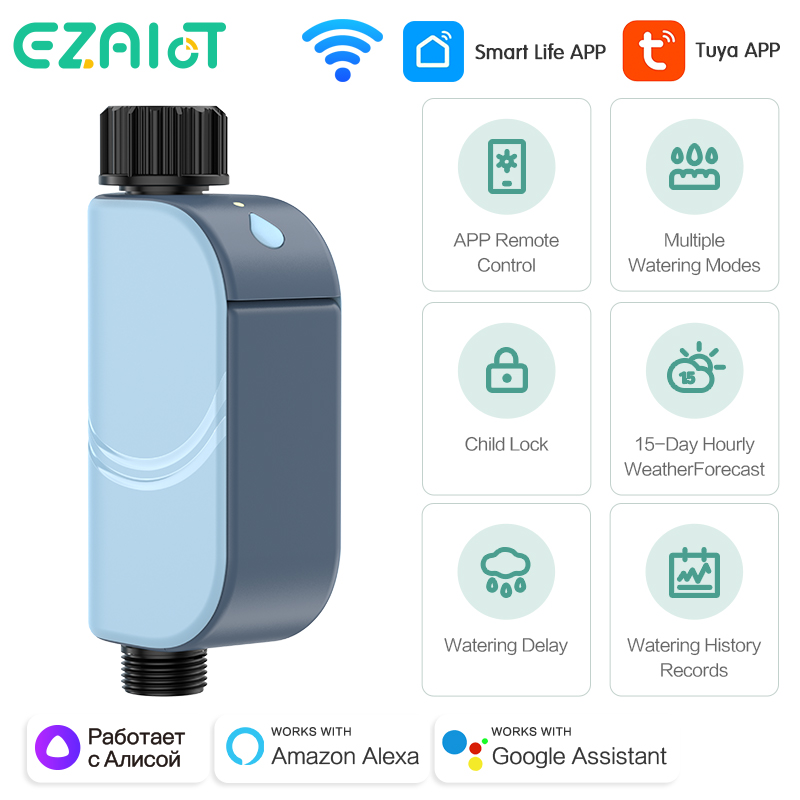 Outdoor Power Timer - สมาร์ท Tuya WIFI สวนรดน้ําจับเวลาอัตโนมัติโรยน้ําวาล์วจับเวลากลางแจ้งชลประทานรดน้ําระบบ Alexa Google