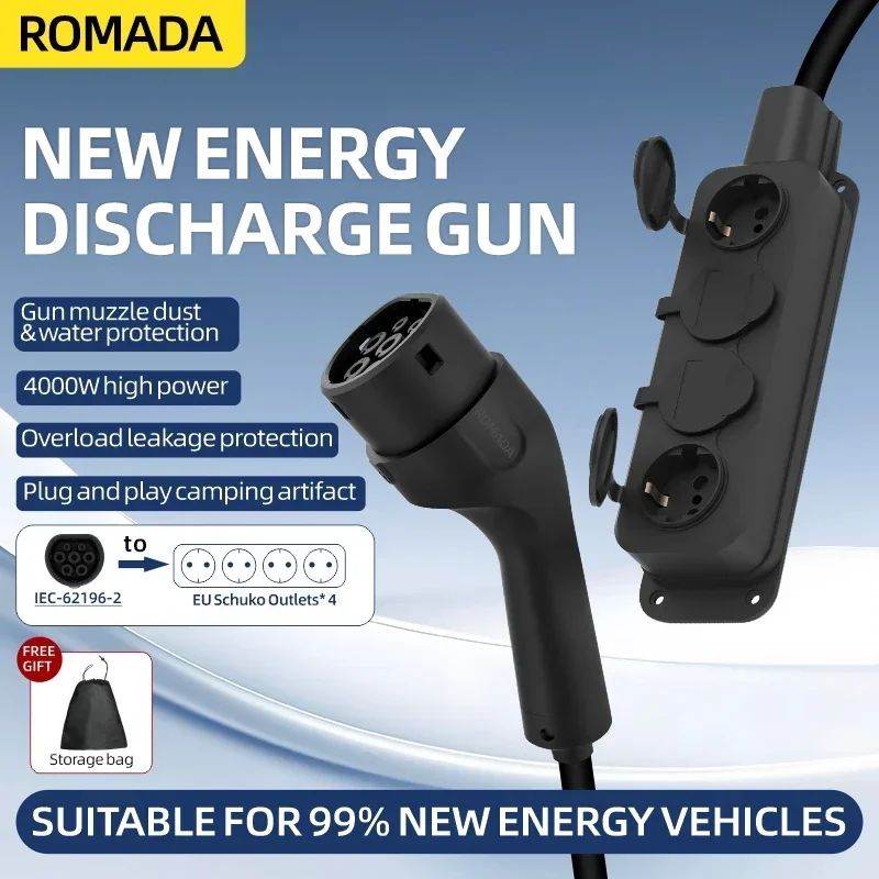 แบบพกพา 16A 4KW ไฟฟ้ารถ EV Cha - Outdoor Power Outlet บทวิจารณ์และราคา