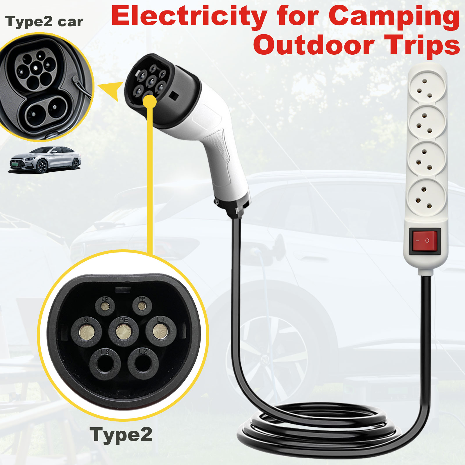 อะแดปเตอร์ปล่อยไฟฟ้า Type2 V2L - Outdoor Power Outlet บทวิจารณ์และราคา