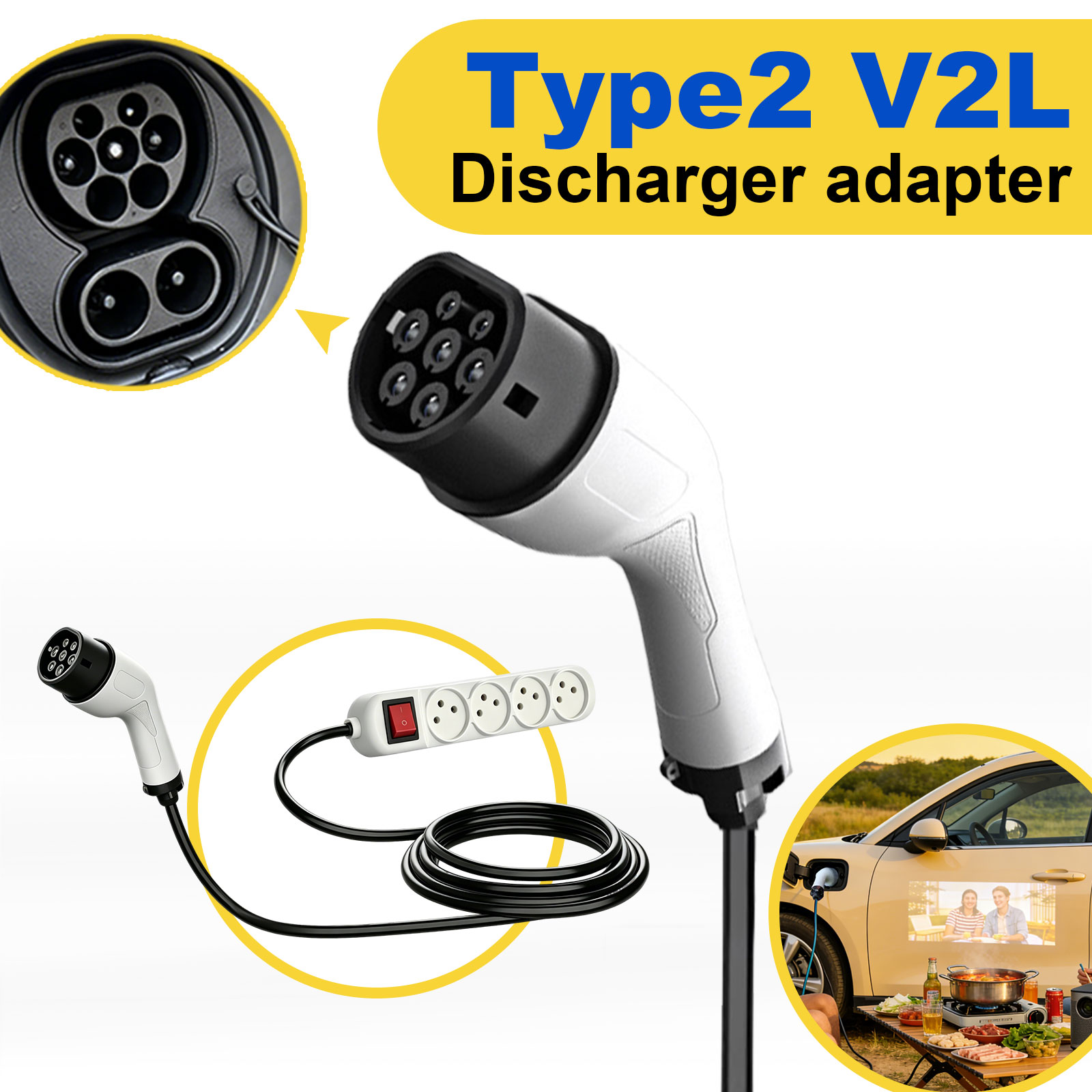 อะแดปเตอร์ปล่อยไฟฟ้า Type2 V2L - Outdoor Power Outlet บทวิจารณ์และราคา