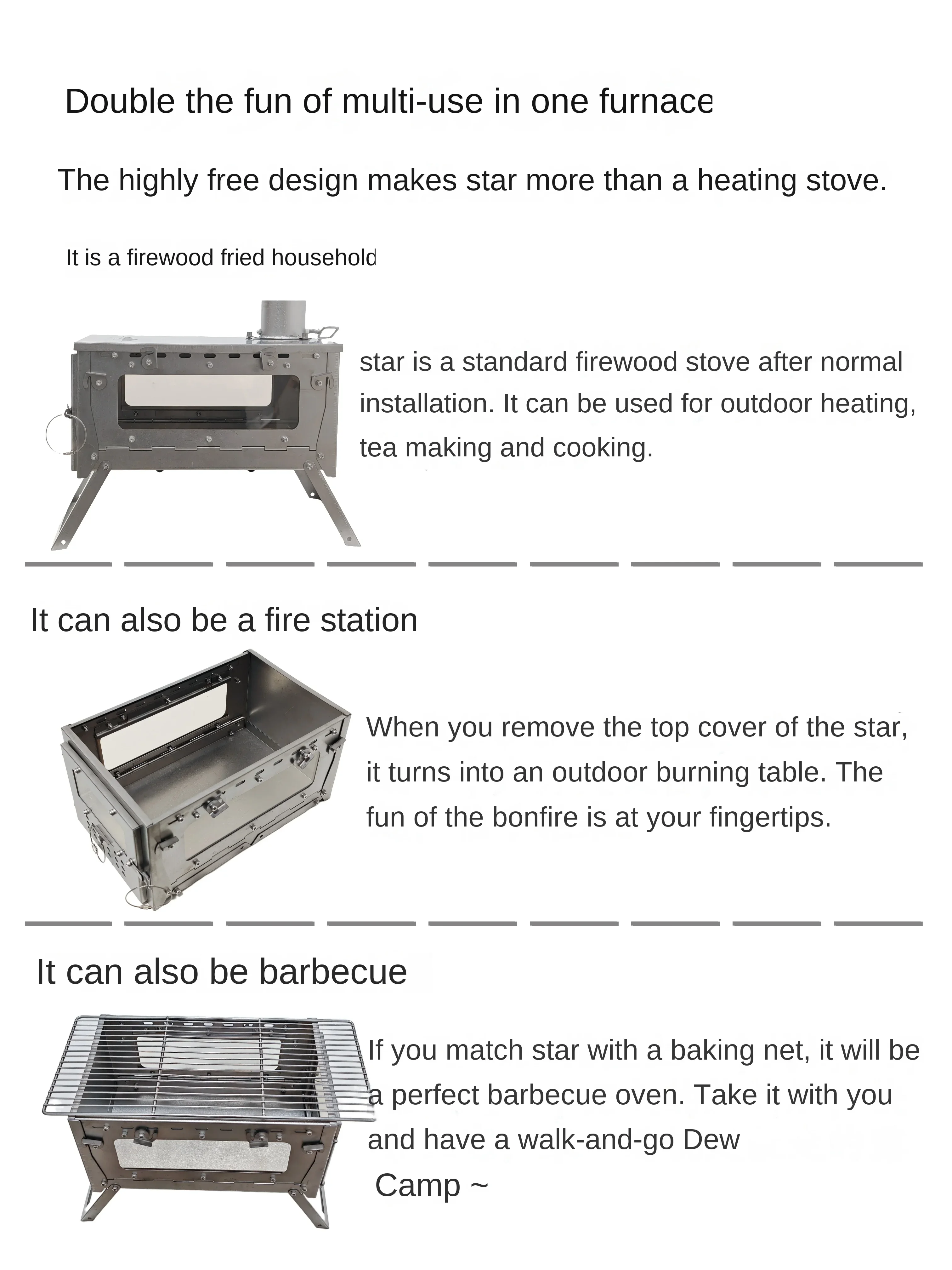 WT Star Ti ไทเทเนียมพับเตาฟืนเ - Outdoor Power Heater บทวิจารณ์และราคา
