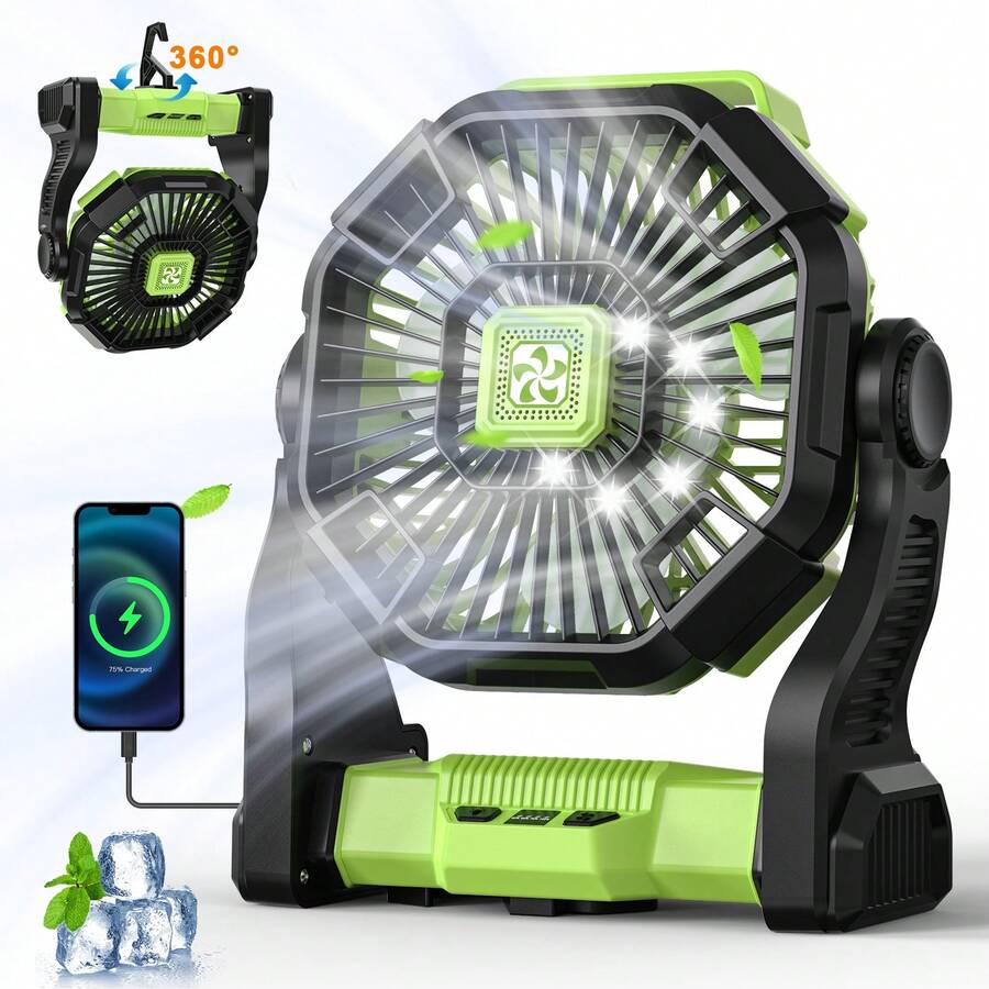 พัดลมพกพาแบตเตอรี่ขนาด 20000mA - Outdoor Power Timer บทวิจารณ์และราคา