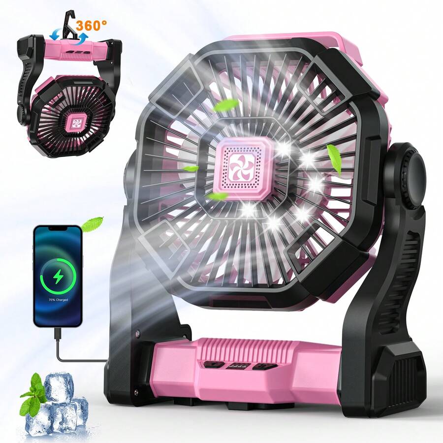 พัดลมพกพาแบตเตอรี่ขนาด 20000mA - Outdoor Power Timer บทวิจารณ์และราคา