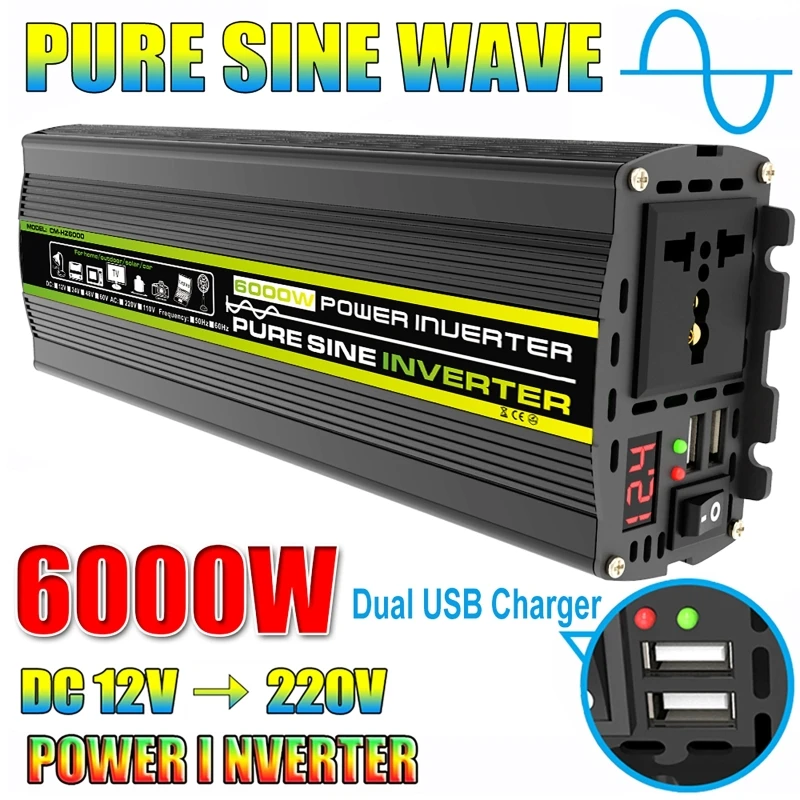 6000W DC12/24V to AC 220V Pure - Outdoor Power Transformer บทวิจารณ์และราคา